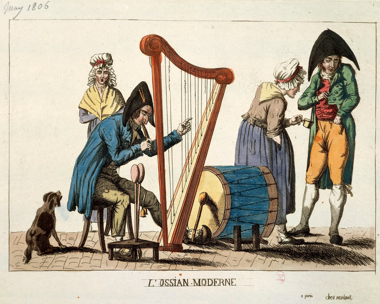 Caricature of modern Ossian, by Francois Nicolas Martinet بواسطة فرانسوا نيكولا مارتينيه