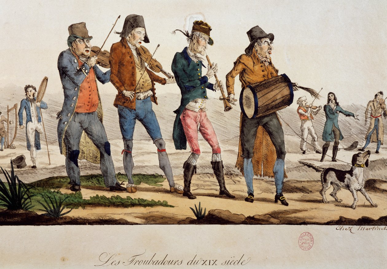 Ttroubadours by Francois Nicolas Martinet (1739-after 1796), print, France بواسطة فرانسوا نيكولا مارتينيه