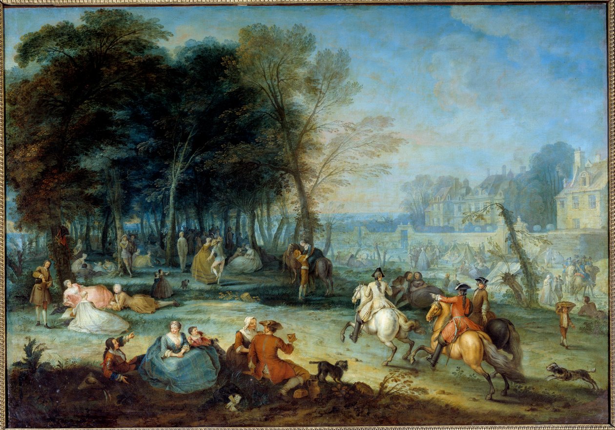 The Bezons Pique nique Champetre fair in the vicinity of Paris. Painting by Francois Octavien (1695-1740) 1725 Sun. 1,35 x 1,95 m بواسطة فرانسوا أوكتافيان