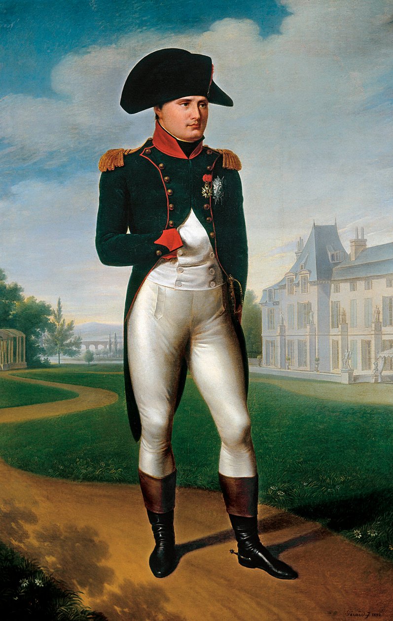صورة لنابليون بونابرت مرتديًا زي القنصل في مالميزون. 1804 (رسم) بواسطة فرانسوا باسكال سيمون (Attr. To) جيرارد