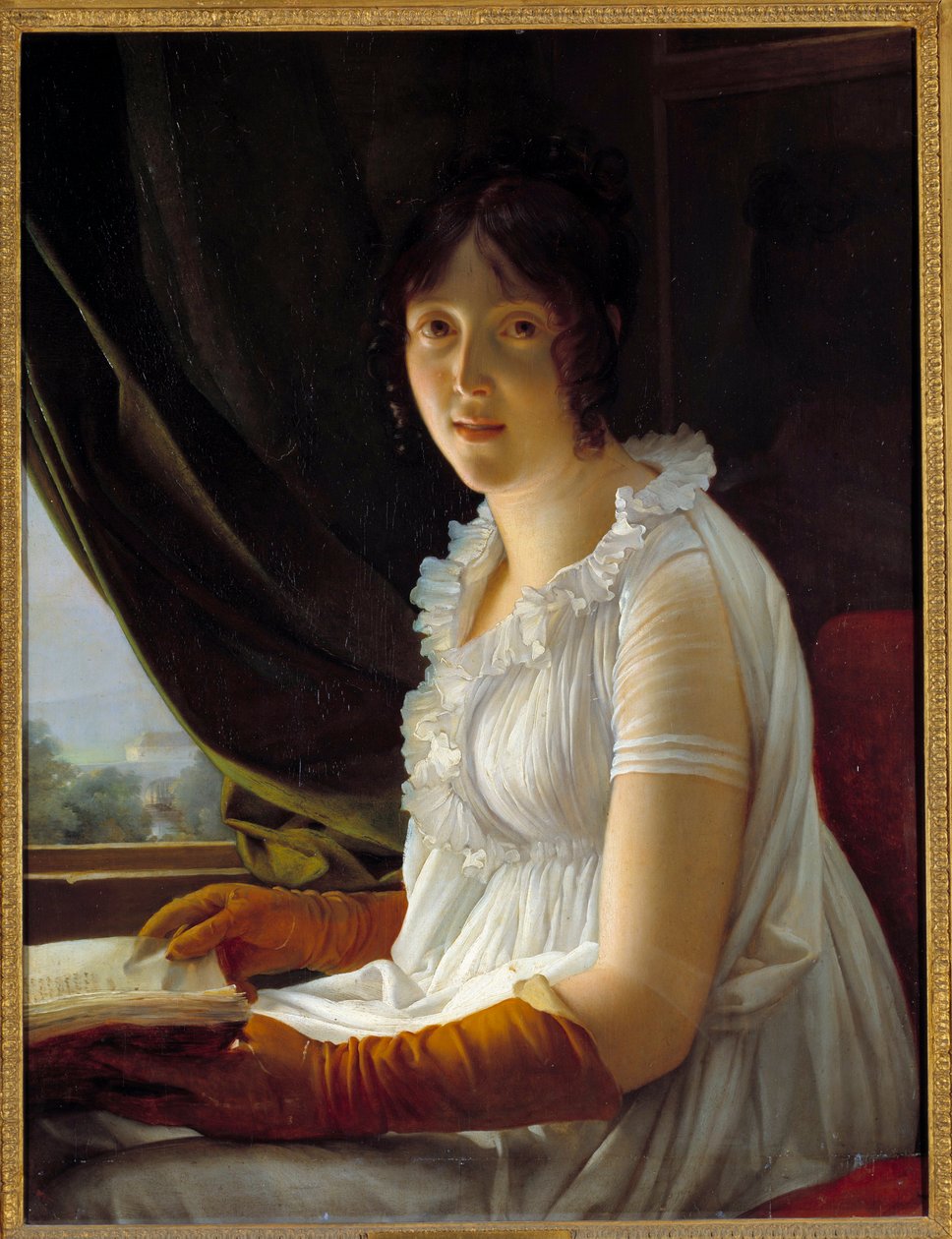 صورة مدام باربييه والبون (1763-1837) زوجة الرسام جاك لوك باربييه لوحة لفرانسوا جيرارد (1770-1837) 1796 شمس. 0،79 × 0،59 م بواسطة البارون فرانسوا باسكال سيمون جيرار