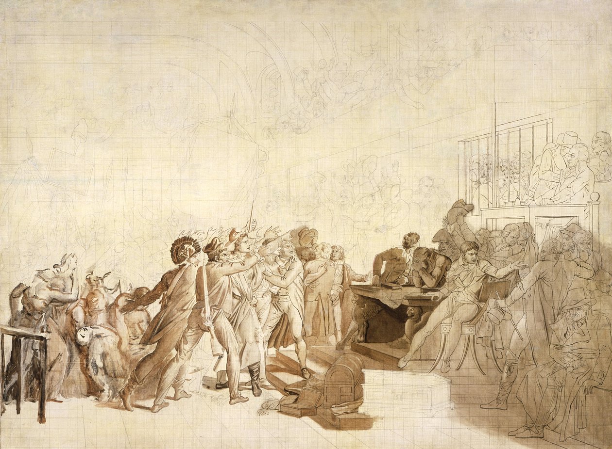 العاشر من أغسطس 1792 ، 1795-9 (زيت وجرافيت على قماش) بواسطة البارون فرانسوا باسكال سيمون جيرار