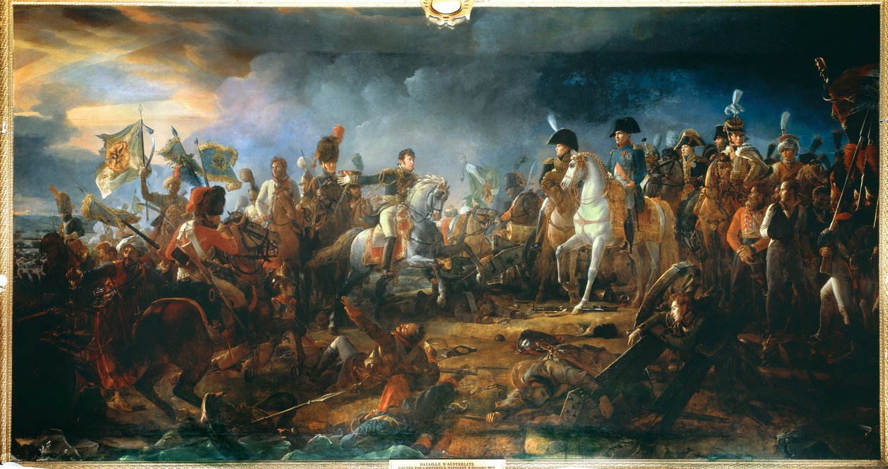 The Battle of Austerlitz on 2/12/1805: General Rapp presents the flags taken from the enemy Painting by Francois Gerard (1770-1837) 1805 Sun. 2,1x9,58 m. بواسطة البارون فرانسوا باسكال سيمون جيرار
