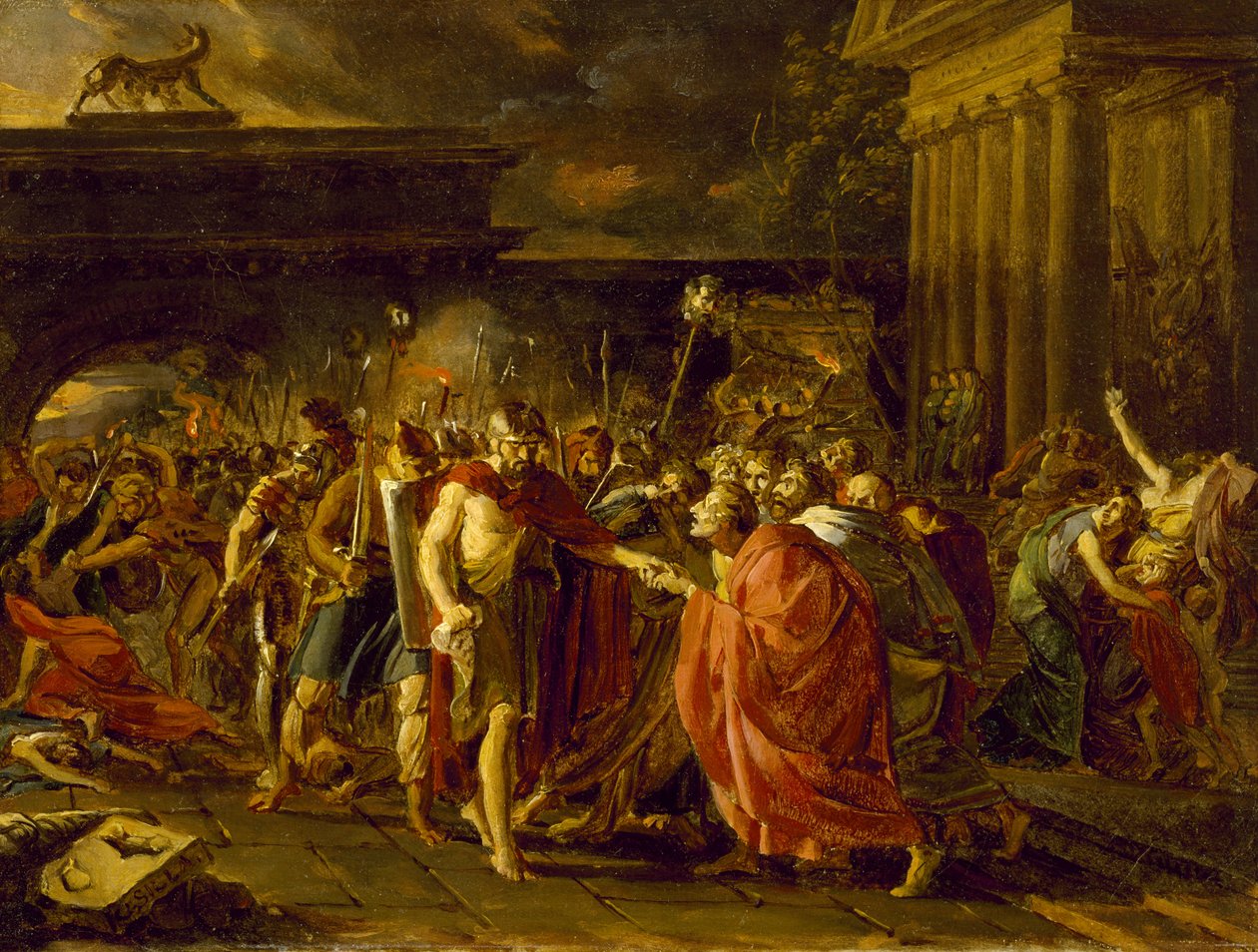 عودة ماريوس إلى روما ، 1789 (زيت على ورق مثبت على قماش) بواسطة فرانسوا باسكال سيمون جيرارد