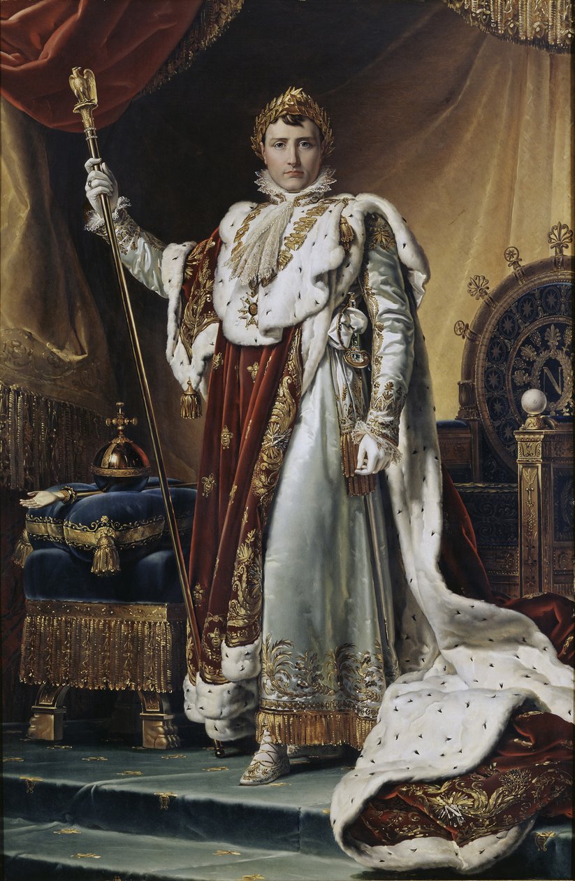 صورة للإمبراطور نابليون الأول بونابرت 1769-1821 في أردية التتويج ، حوالي 1804 بواسطة فرانسوا باسكال سيمون جيرارد