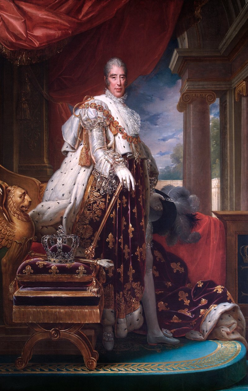 صورة لملك فرنسا تشارلز العاشر مرتديًا رداء التتويج ، c1824. بواسطة فرانسوا باسكال سيمون جيرارد