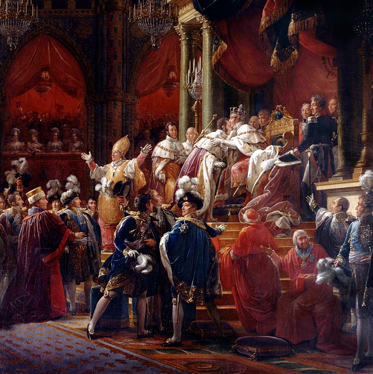 تتويج الملك تشارلز العاشر ، 29 مايو 1825 في كاتدرائية ريمس ، c.1827 (التفاصيل) بواسطة فرانسوا باسكال سيمون جيرارد
