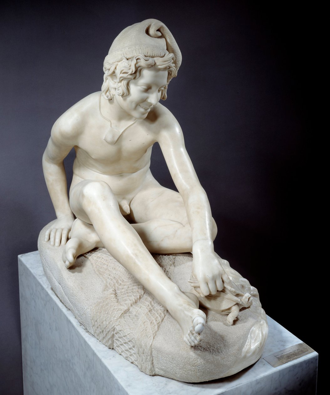 صياد شاب من نابولي يلعب بالنحت الرخامي للسلحفاة بقلم فرانسوا رود (1784-1855) 1831 باريس ، متحف اللوفر بواسطة فرانسوا رود