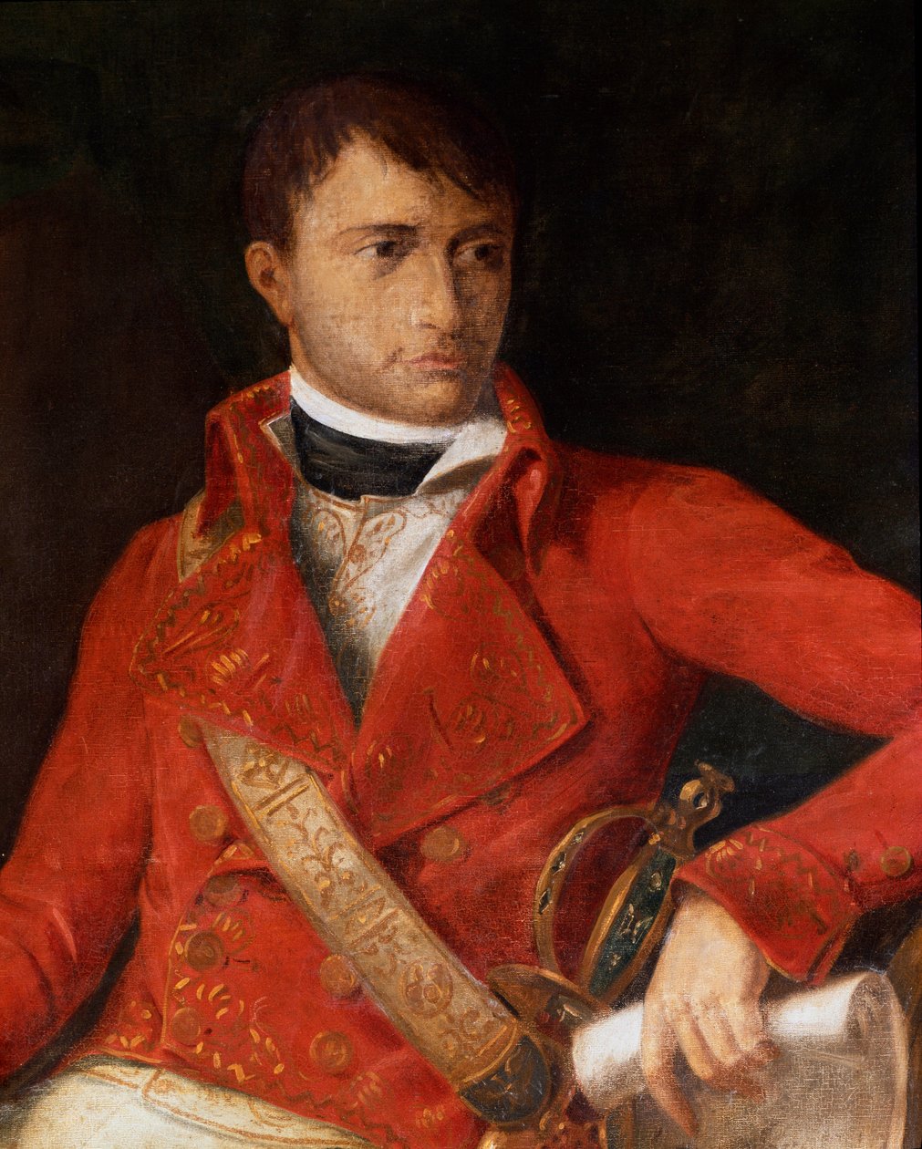 Portrait of Napoleon I Bonaparte (1769-1821) in uniform of first Consul Detail. Painting attributed to Francois Xavier Fabre (1766-1837) Milan, Museo del Risorgimento بواسطة فرانسوا كزافييه (Attr. To) Fabre