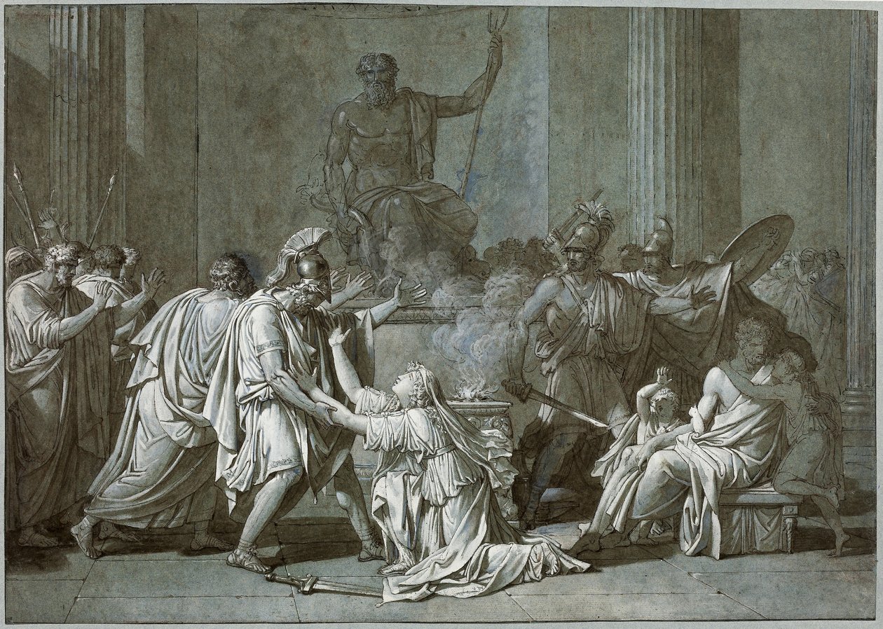 Cléombrote و Léonidas ، حوالي عام 1795 (قلم وحبر مع غواش على ورق) بواسطة فرانسوا كزافييه فابر