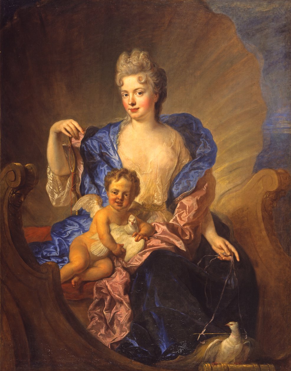الكونتيسة فون كوسيل وابنها مثل فينوس وكوبيد ، حوالي 1712-1715 (زيت على قماش) بواسطة فرانسوا دي تروي
