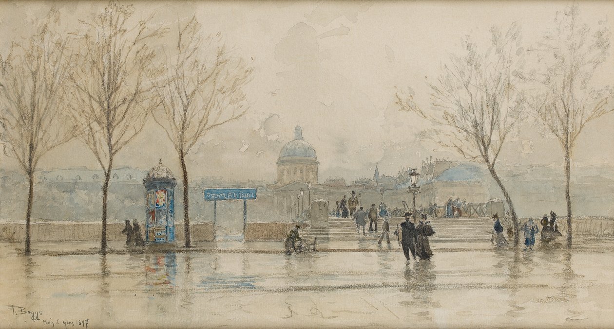 Pont des Arts ، باريس ، 6 مارس 1897 (مرحاض على ورق) بواسطة فرانك مايرز بوغز