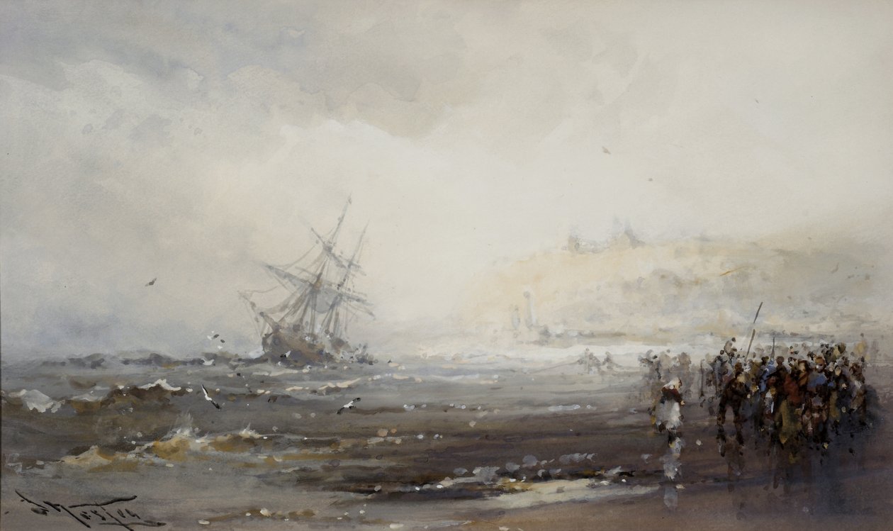 حطام في ويتبي ، c.1870 (مرحاض على ورق) بواسطة فرانك ويسلي