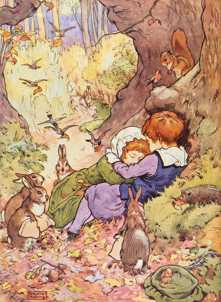 أطفال في الخشب من كتاب قصة الحضانة ، حانة. بواسطة Blackie & Son (كتاب توضيحي) بواسطة فرانك ادامز