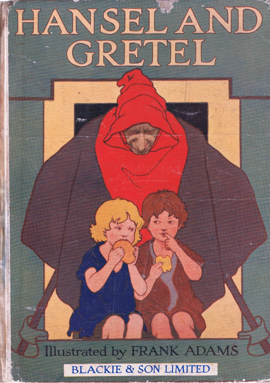 الغلاف الأمامي ، من Hansel and Gretel نشرته Blackie & Son Limited ، c.1940 بواسطة فرانك ادامز
