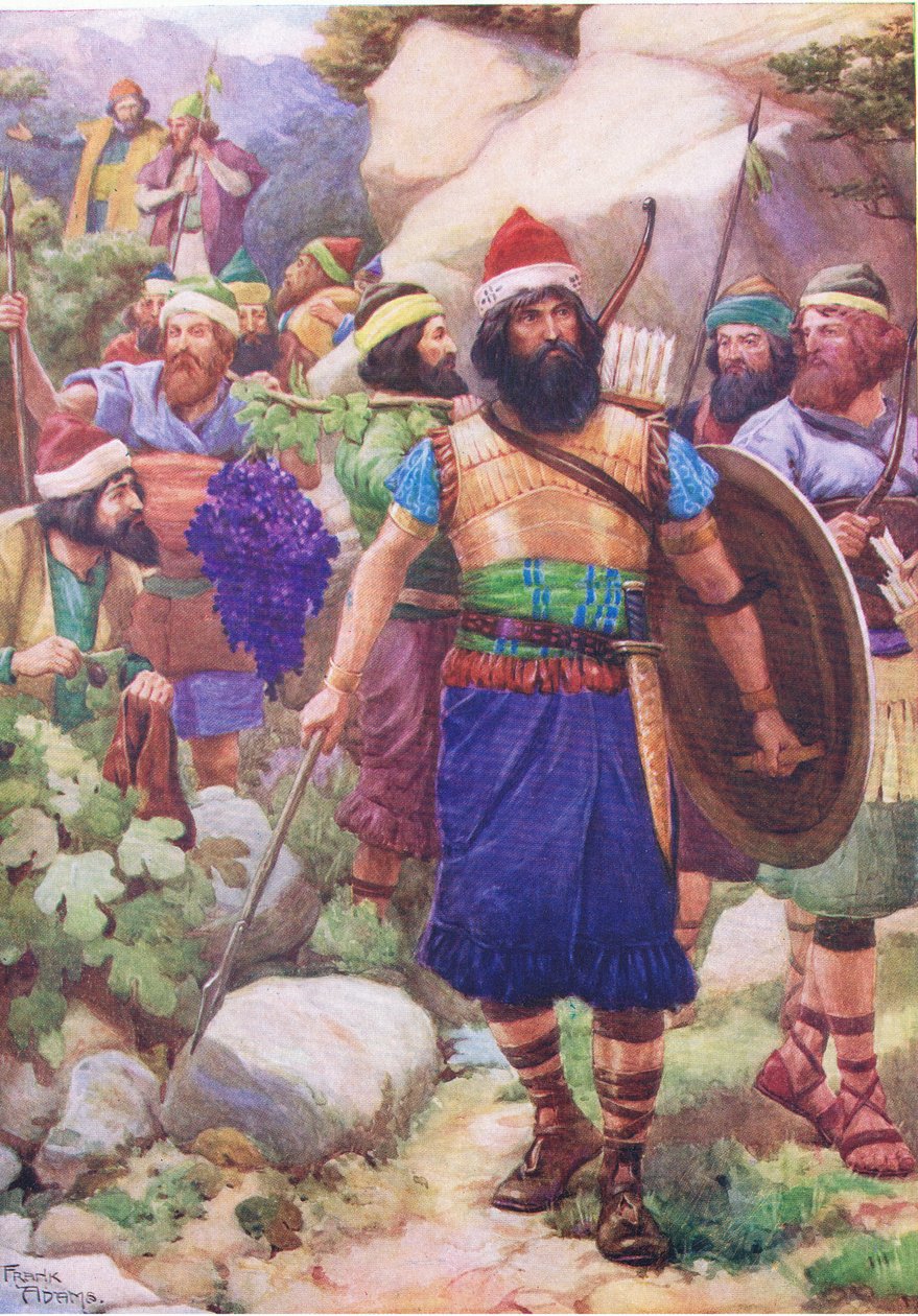 الكشافة عرض الأرض الموعودة ، من كتاب مصور الكتاب المقدس الذي نشره توماس نيلسون ، ج بواسطة فرانك ادامز