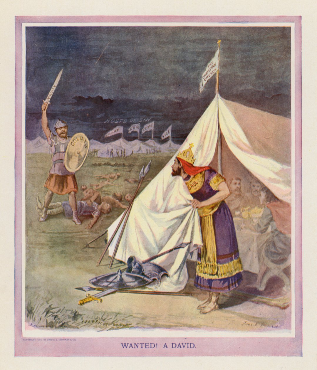 مطلوب! ديفيد (طباعة حجرية ملونة) بواسطة فرانك بيرد