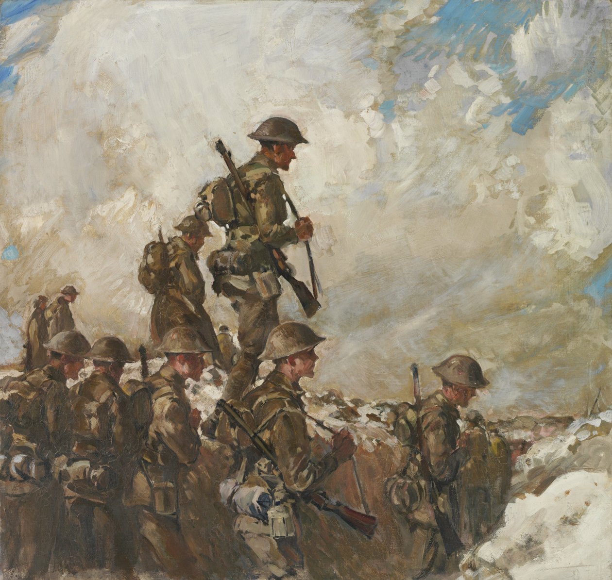 من خلال العصارات إلى Pozieres ، حوالي 1918 (زيت على قماش) بواسطة فرانك كروزر