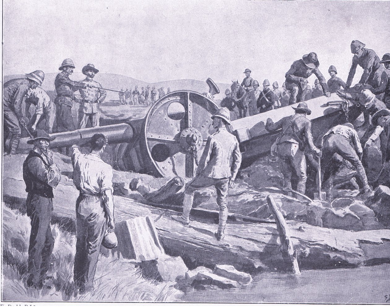 الحصول على مسدس فوق مكان سيء ، التوضيح من بعد بريتوريا: حرب العصابات ، 1902 بواسطة فرانك داد