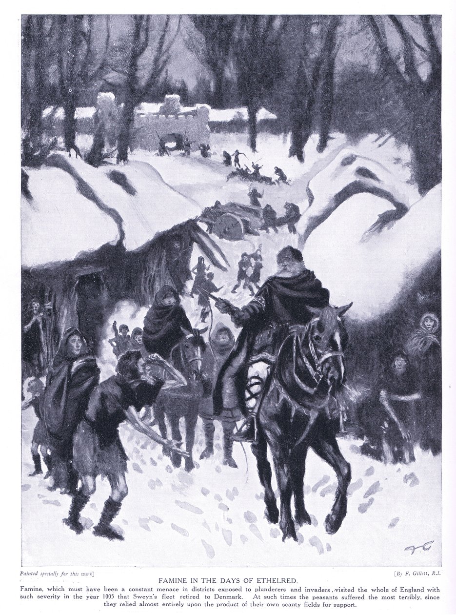 المجاعة في أيام Ethelred AD1005 ، 1920 بواسطة فرانك جيليت