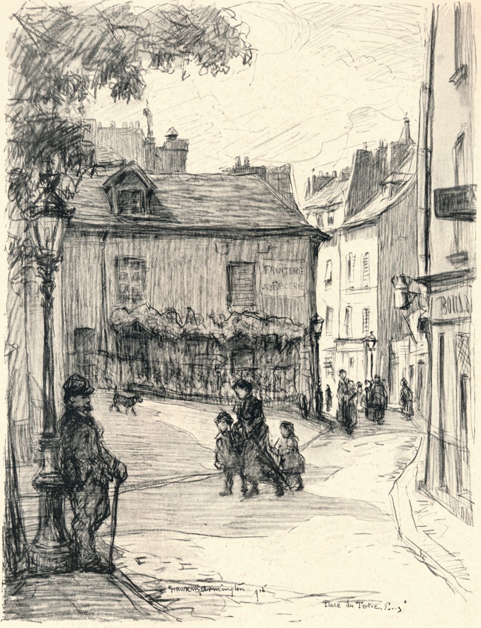 Place du Tertre ، مونتمارتر ، 1915 بواسطة فرانك ميلتون أرمينجتون