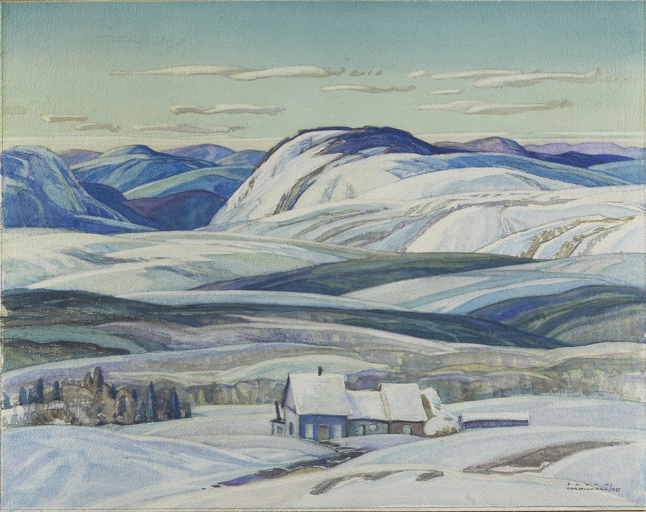Mattawa ، 1935 (جرافيت ، مرحاض وغواش على ورق) بواسطة فرانكلين كارمايكل