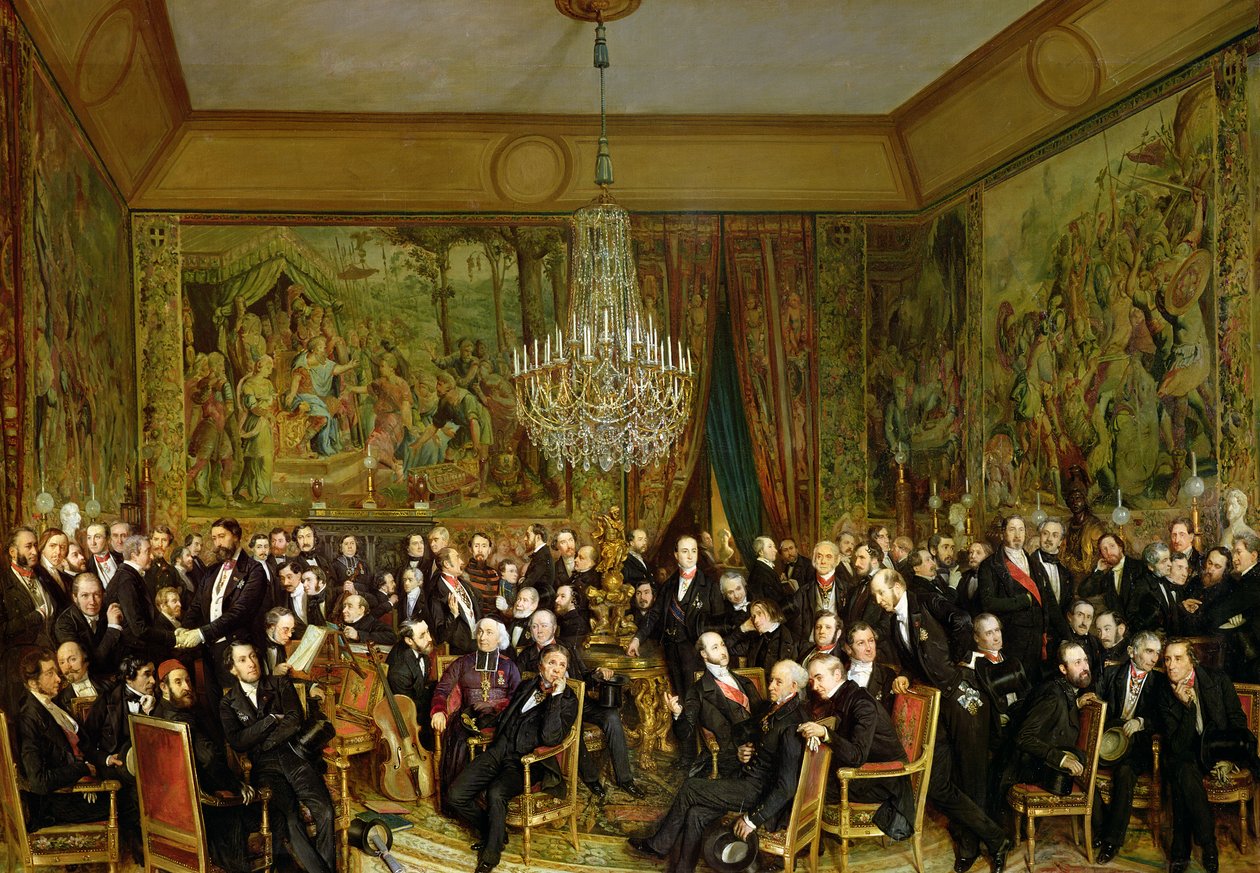 صالون ألفريد إميليان ، كومت دي نيويركيرك (1811-1892) في متحف اللوفر ، 1855 بواسطة فرانسوا أوغست بيارد