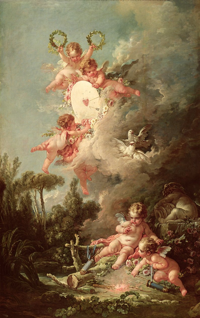 هدف كيوبيد ، من "Les Amours des Dieux" ، 1758 بواسطة فرانسوا باوتشر