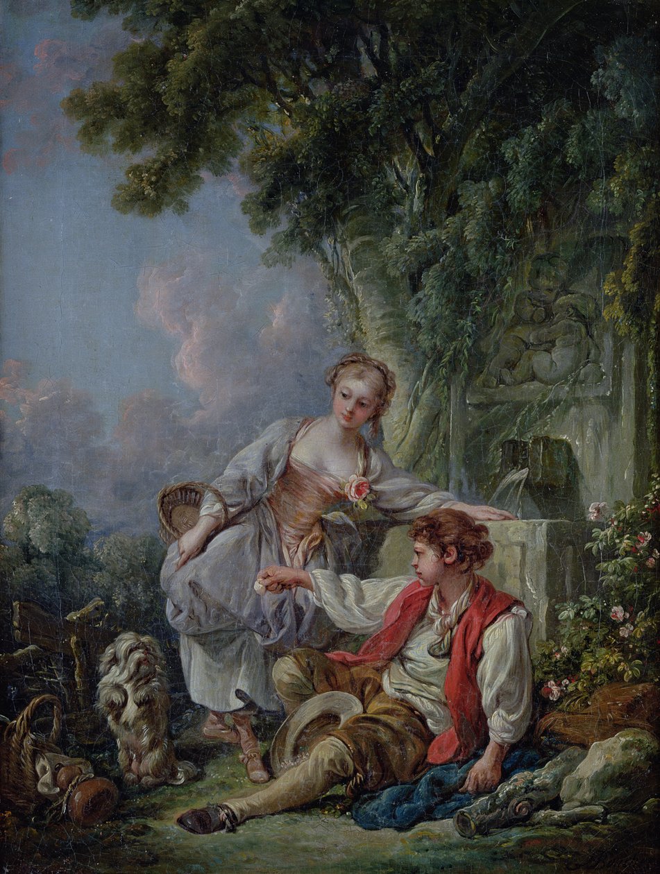 مكافأة الطاعة ، أو تعليم الكلب ، 1768 بواسطة فرانسوا باوتشر