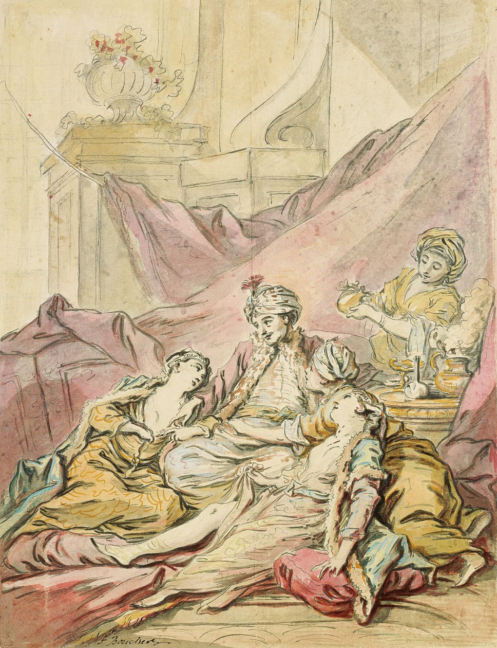 الباشا في حريمه ، ج. 1735-1739 بواسطة فرانسوا باوتشر