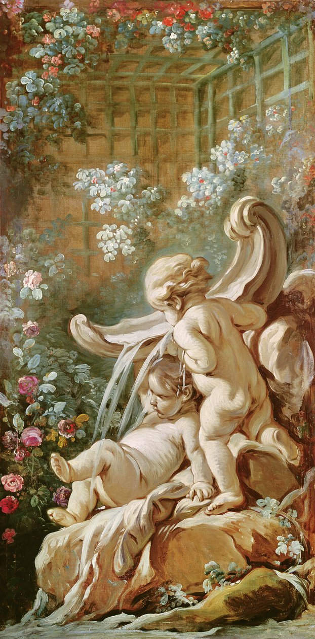اثنين من كيوبيد من حوض ، من صالون جيل ديمارتو ، c.1750-65 بواسطة فرانسوا باوتشر