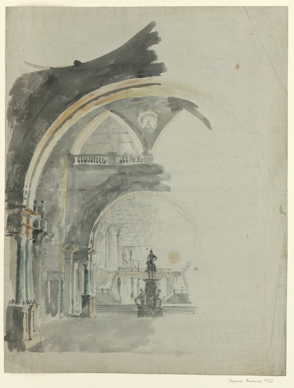 معرض Antic Gallery - رسم تخطيطي للديكور للفيلم الثاني ، أوبرا Lodoïska من قبل Cherubini ، تم عرضه لأول مرة في مسرح Feydeau في باريس في 18 يوليو 1791 بواسطة فرانسوا فيرلي