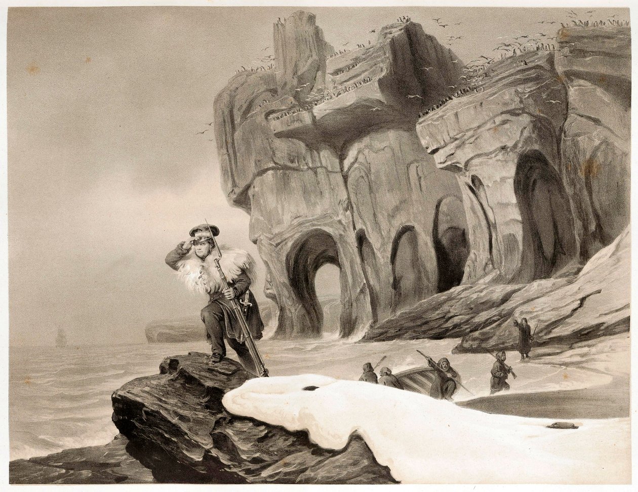 جزيرة بير من ترافيلز في الدول الاسكندنافية ولابلاند وسبيتسبيرجين وفارو ، حانة. 1852. بواسطة فرانسوا أوغست بيارد