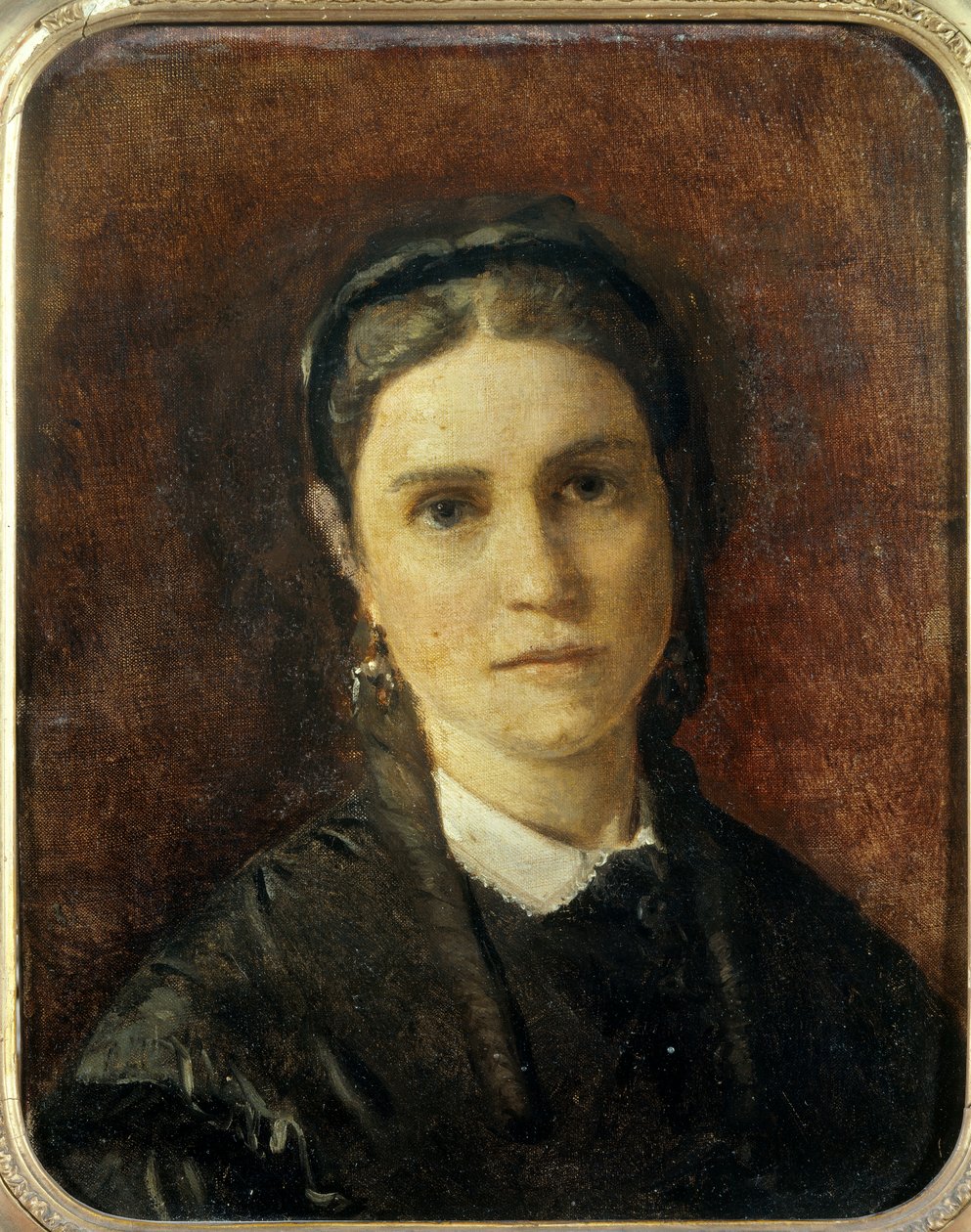 صورة ليوني ثيفينوت دي أونيه (1820-1879) زوجة الفنان لوحة فرانسوا أوغست بيارد (1799-1882) 1842 صن. 0،24 × 0،21 م بواسطة فرانسوا أوغست بيارد