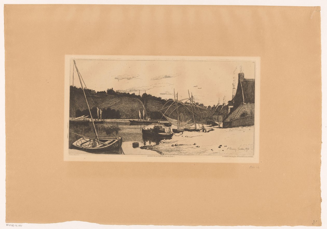 Gezicht op de Haven van Rance Banks of the Rance (بالقرب من Dinan) (العنوان على الكائن) عشرة نقوش ، رسمها ونقشها ف. بونفين ، رسام (عنوان السلسلة) بواسطة فرانسوا بونفين
