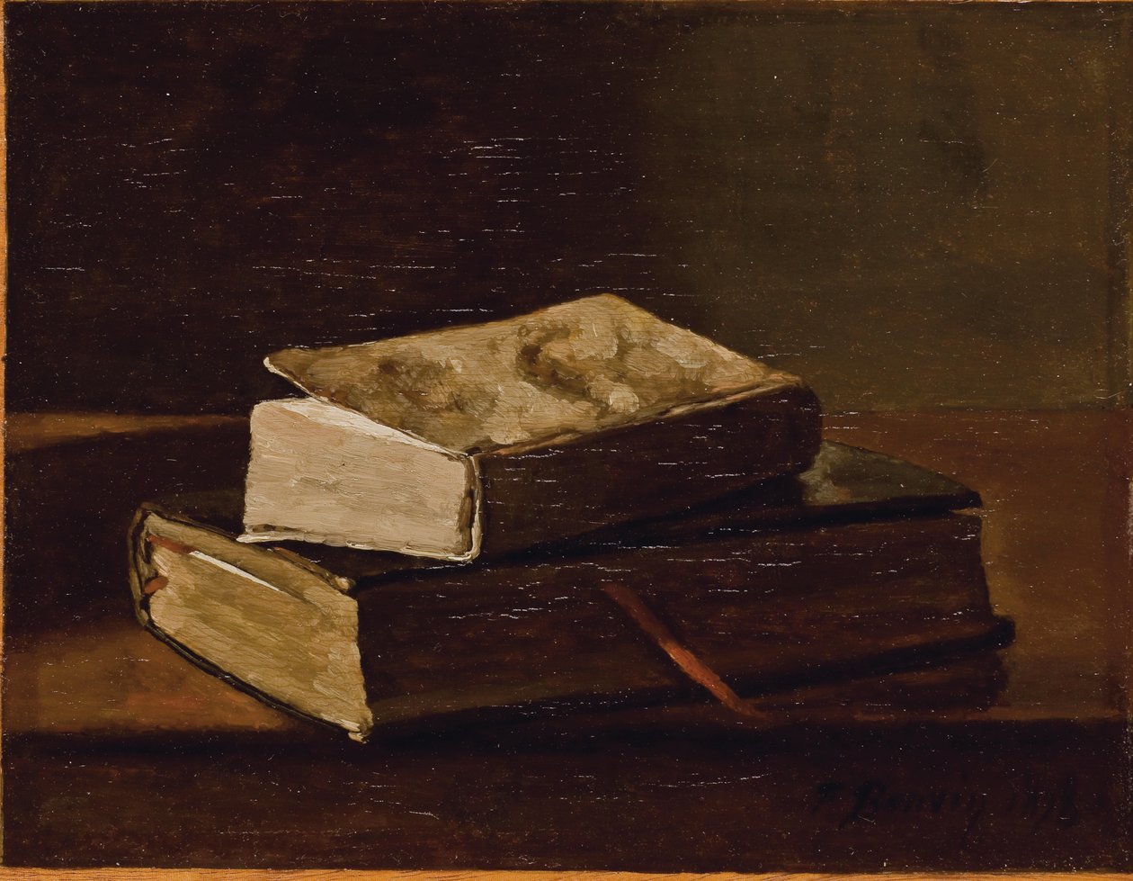 لا تزال الحياة مع كتابين ، 1858 بواسطة فرانسوا بونفين