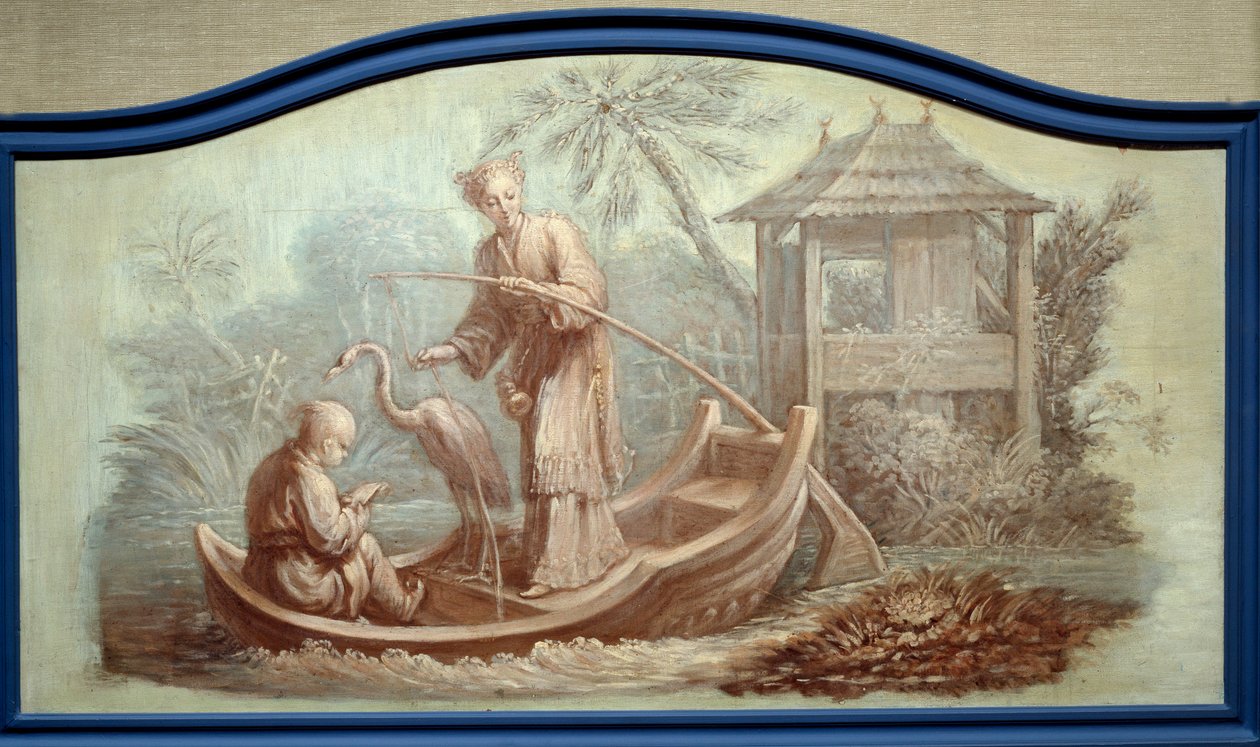 Chinoiserie: مشهد صيد في الصين. يرسم Front de porte بقلم فرانسوا باوتشر (1703-1770) بواسطة فرانسوا باوتشر
