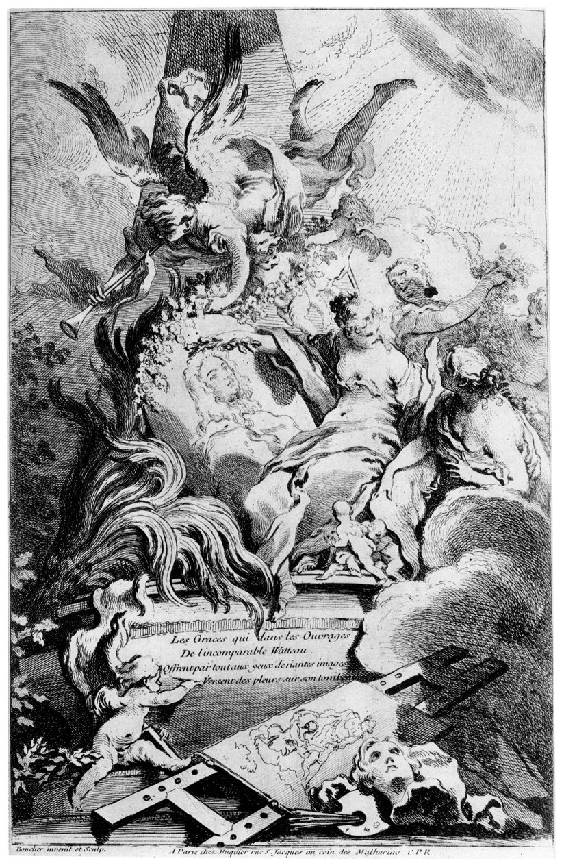 Les Graces au Tombeau de Watteau، c1720-1770 1924 بواسطة فرانسوا باوتشر