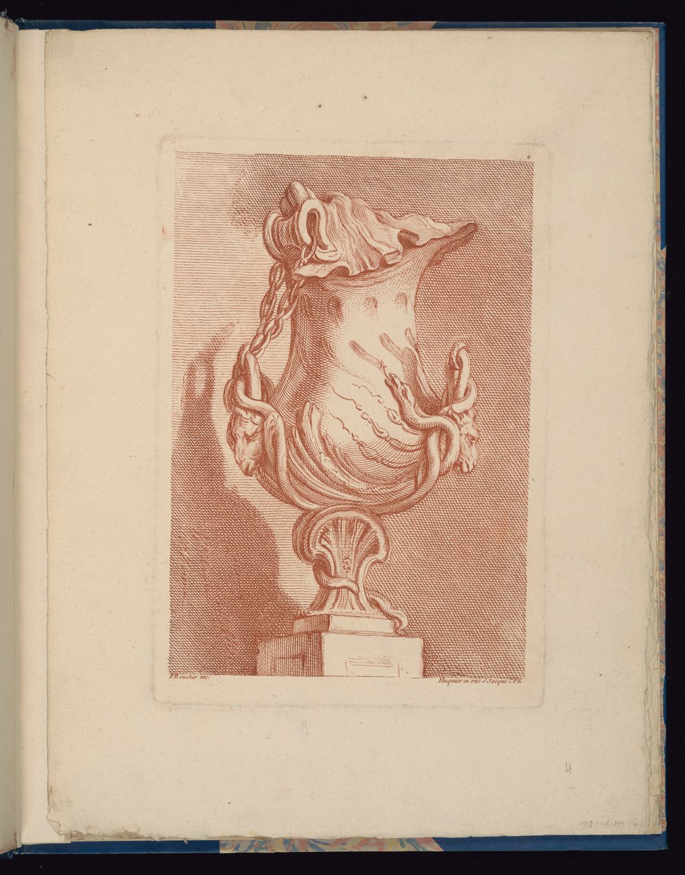 اللوحة 4 ، Livre de vases (كتاب المزهريات) بواسطة فرانسوا باوتشر