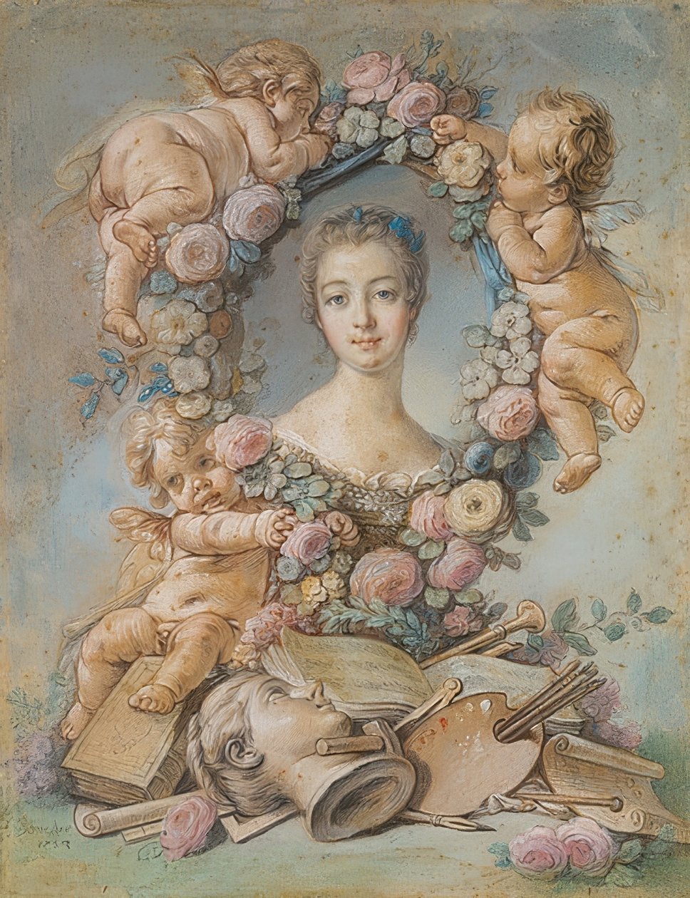 صورة لماركيز دي بومبادور (1721-1764). 1754 بواسطة فرانسوا باوتشر