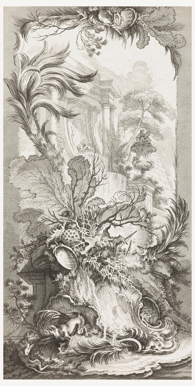 Rocaille (تصميم الروكوكو) ، في قطع جديدة للشاشات (مفاهيم جديدة للشاشات) بواسطة فرانسوا باوتشر