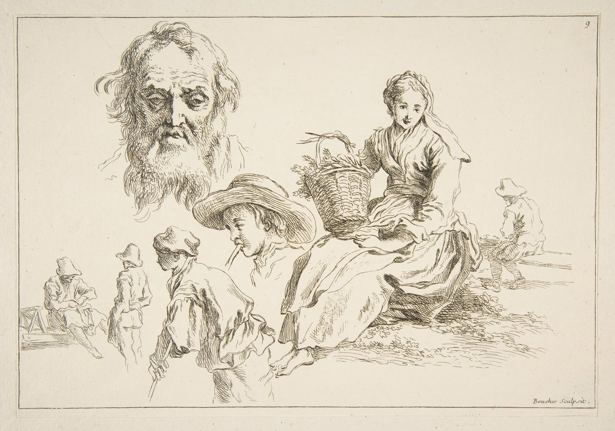 ورقة اسكتشات ، كاليفورنيا. 1735. بواسطة فرانسوا باوتشر