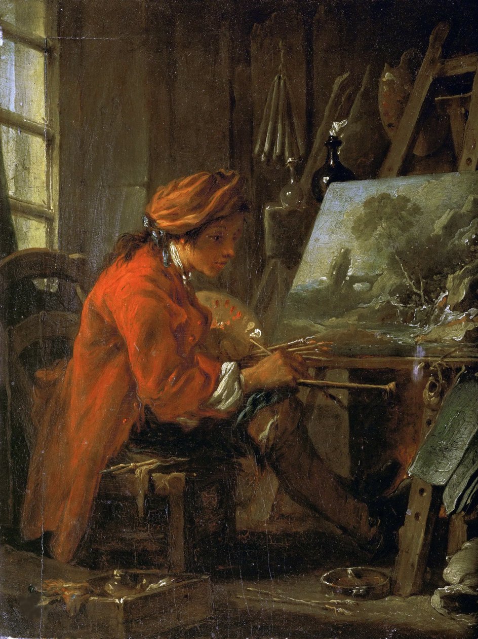 الرسام في الاستوديو الخاص به Self-Portrait ، حوالي 1730. بواسطة فرانسوا باوتشر