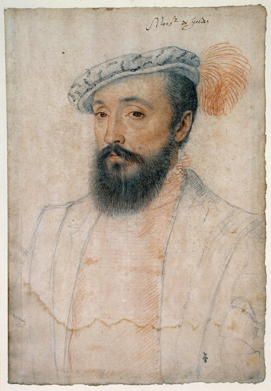 صورة لمونسنيور جوردس (1513 - 1578). رسم دم وحجر أسود بواسطة كلويه فرانسوا (1515-1572) بواسطة فرانسوا كلويت