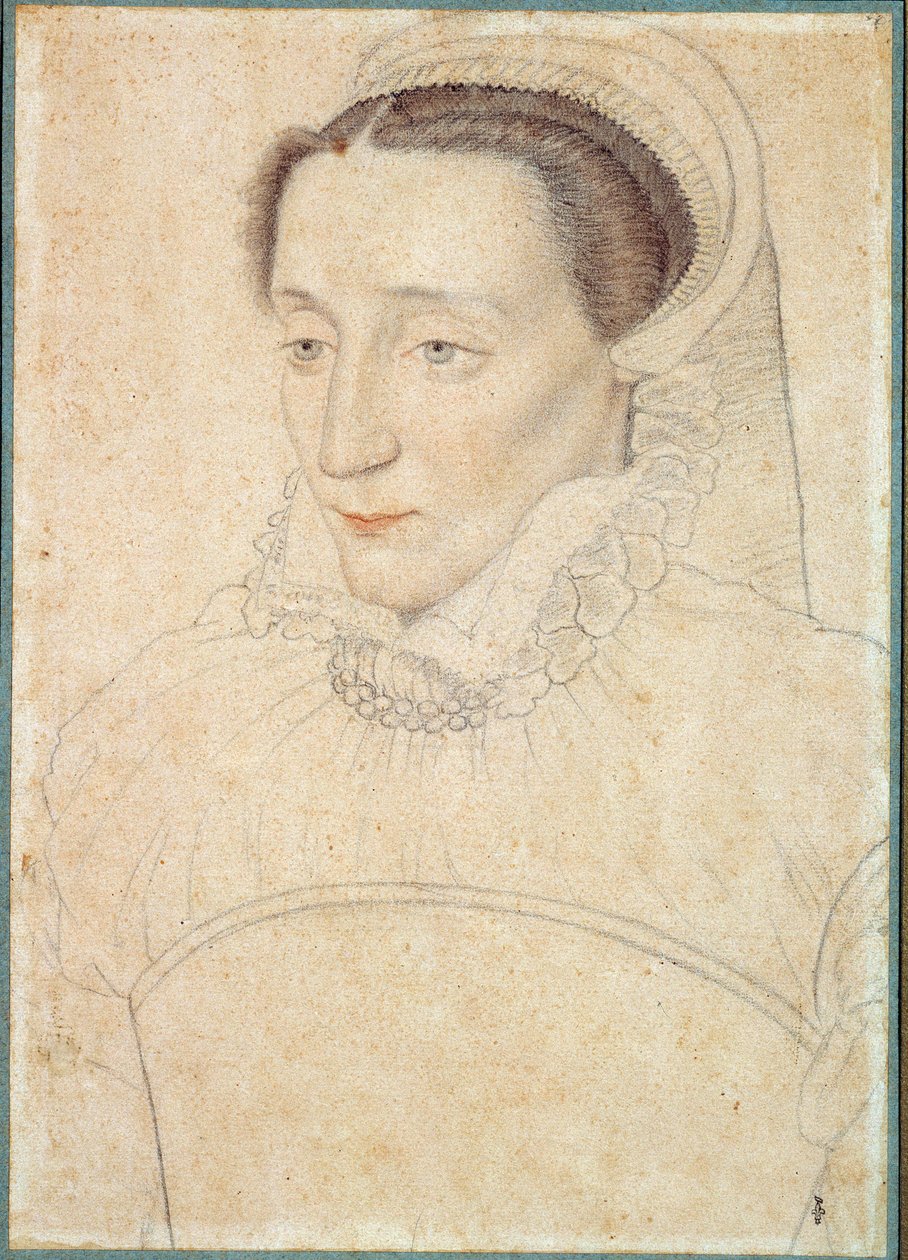 صورة لسيدة مجهولة. رسم دم وحجر أسود بواسطة كلويه فرانسوا (1515-1572) بواسطة فرانسوا كلويت