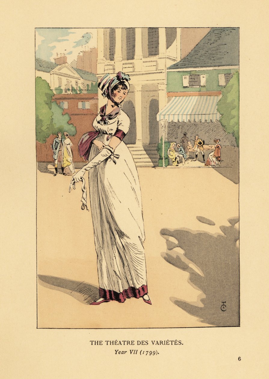 امرأة عصرية أمام مسرح Varietes ، Boulevard Montmartre ، السنة السابعة بواسطة فرانسوا كوربوين