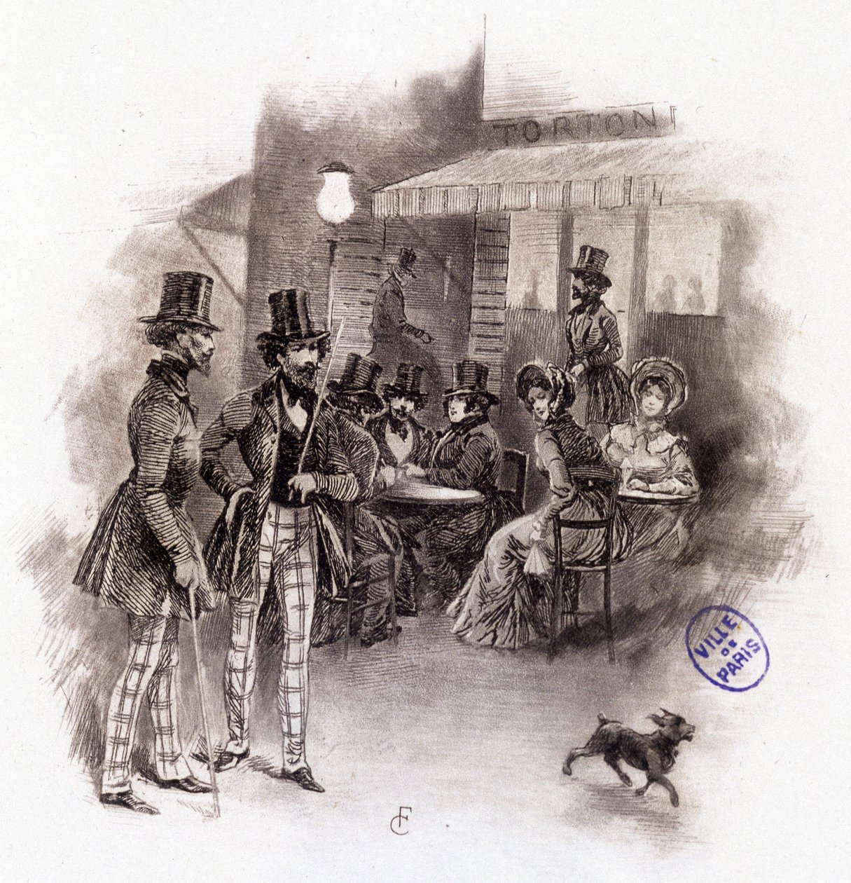 رسم توضيحي لـ "" ملف تعريف grisette "" "جديد ينتمي إلى Receuil" "Mimi de Pinson" "لألفريد دي موسيت بواسطة فرانسوا كوربوين