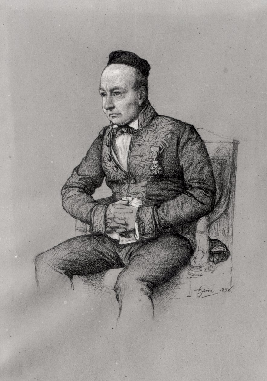 صورة تشارلز أوغسطين سانت بيوف (1804-69) 1856 (طباشير على ورق) بواسطة فرانسوا جوزيف هايم