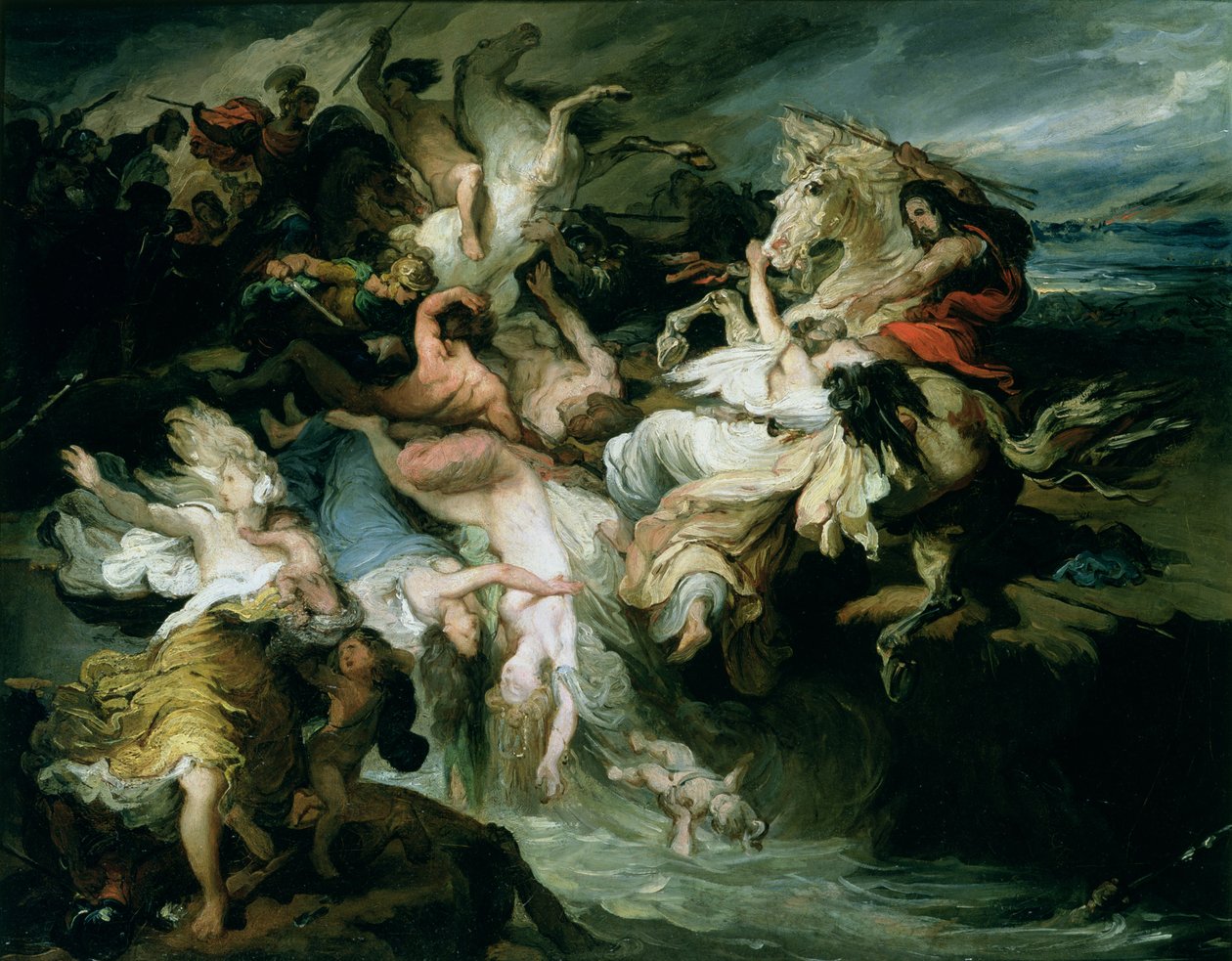 هزيمة الجرمان و Cimbri بواسطة Gaius Marius (c.157-86 قبل الميلاد) (زيت على ورق على قماش) بواسطة فرانسوا جوزيف هايم