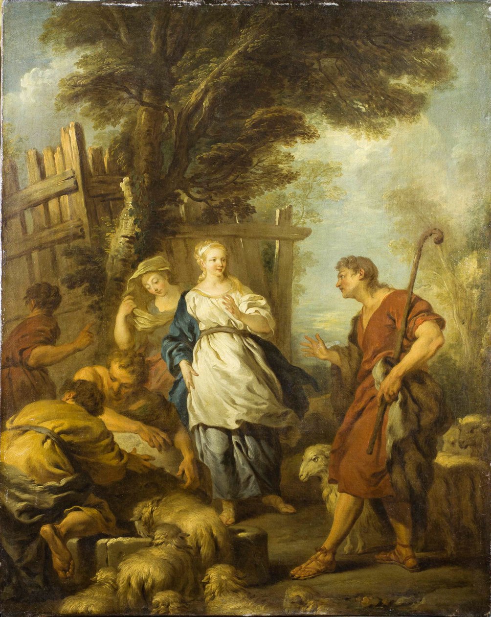 يعقوب لقاء راشيل في البئر ، 1720 م. بواسطة فرانسوا لو موين